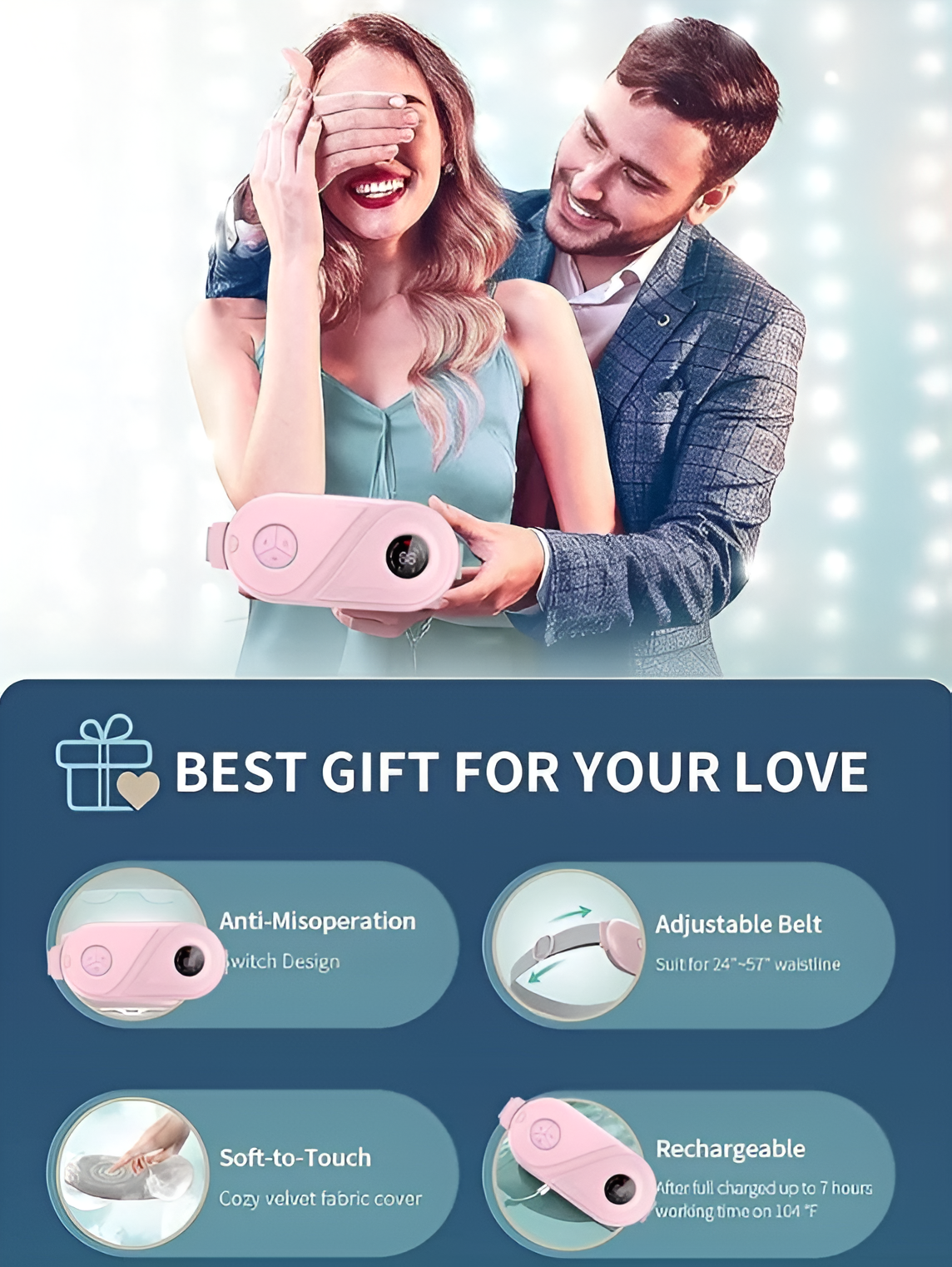 Period Cramp Relief Belt (Heat + Vibration)