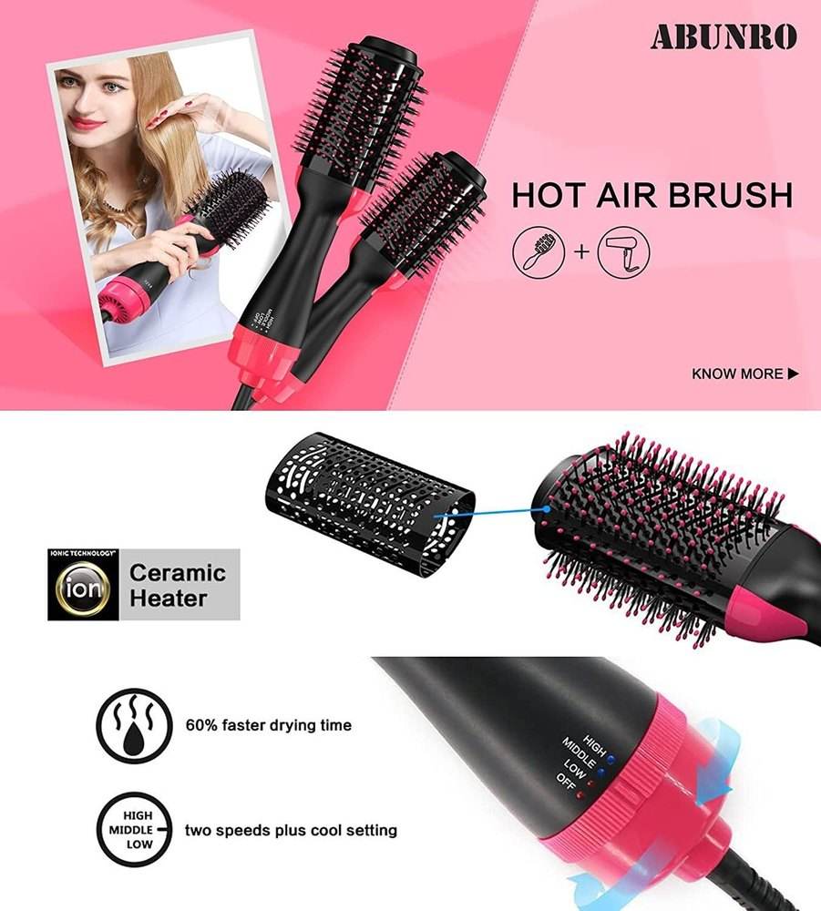 One Step Hot Air Hair Dryer & Volumizer with 3 in 1, Straightener Brush for All Hair Style