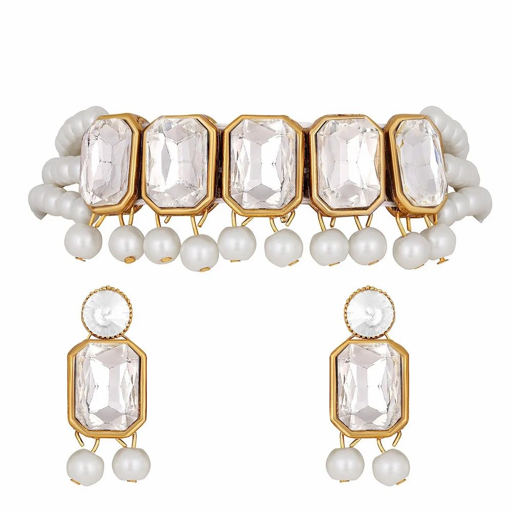 Alloy White Choker Necklace Set