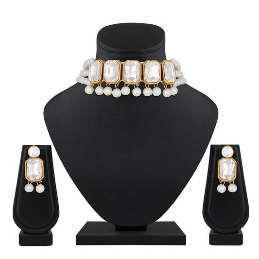 Alloy White Choker Necklace Set